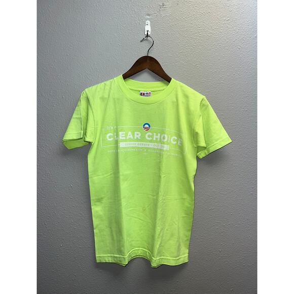 Vintage Barack Obama Shirt Vote It's A Clear Choice America Democracy Tee Small - Picture 1 of 9